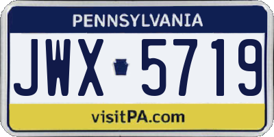 PA license plate JWX5719