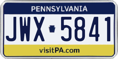 PA license plate JWX5841