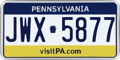 PA license plate JWX5877