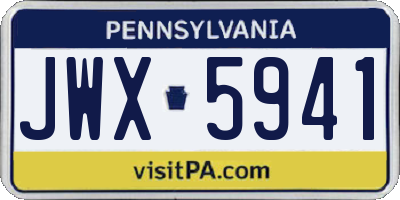 PA license plate JWX5941