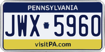 PA license plate JWX5960