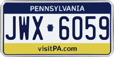 PA license plate JWX6059