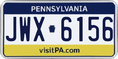 PA license plate JWX6156
