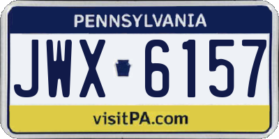 PA license plate JWX6157