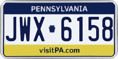 PA license plate JWX6158