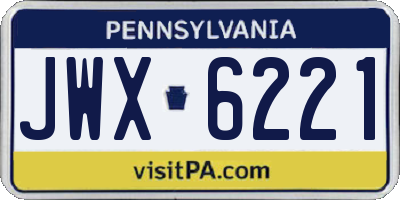 PA license plate JWX6221