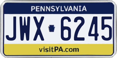 PA license plate JWX6245