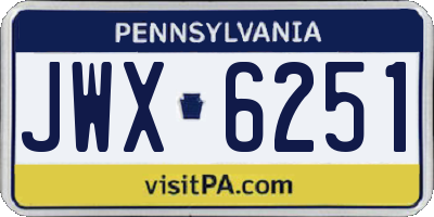 PA license plate JWX6251