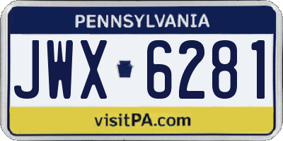 PA license plate JWX6281