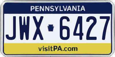 PA license plate JWX6427