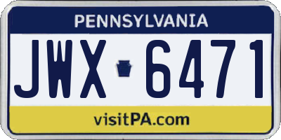 PA license plate JWX6471