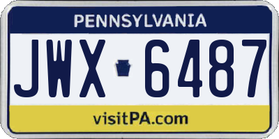 PA license plate JWX6487