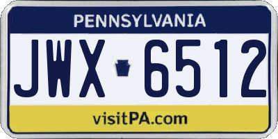 PA license plate JWX6512