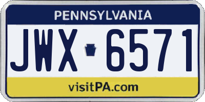PA license plate JWX6571