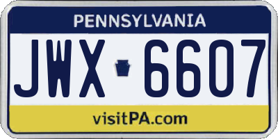 PA license plate JWX6607