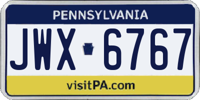 PA license plate JWX6767