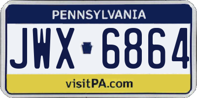 PA license plate JWX6864