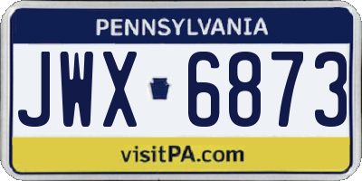 PA license plate JWX6873