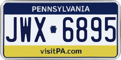 PA license plate JWX6895