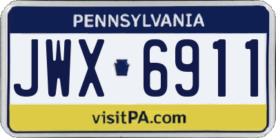 PA license plate JWX6911