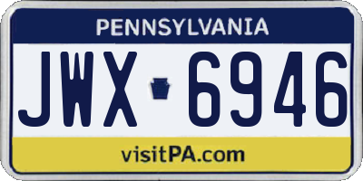 PA license plate JWX6946