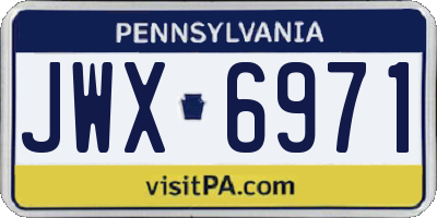 PA license plate JWX6971