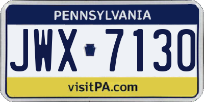 PA license plate JWX7130