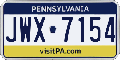 PA license plate JWX7154