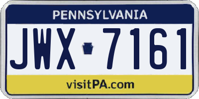 PA license plate JWX7161