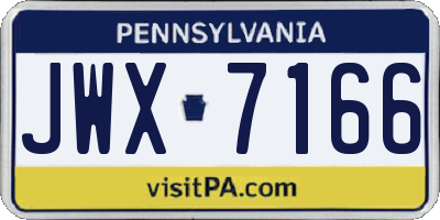 PA license plate JWX7166