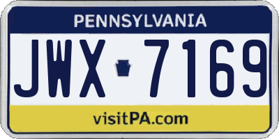 PA license plate JWX7169