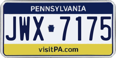 PA license plate JWX7175