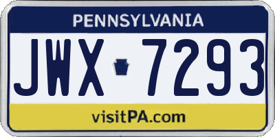 PA license plate JWX7293