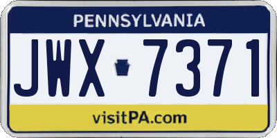 PA license plate JWX7371