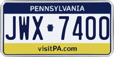 PA license plate JWX7400