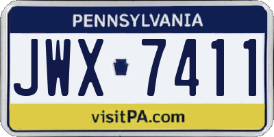 PA license plate JWX7411