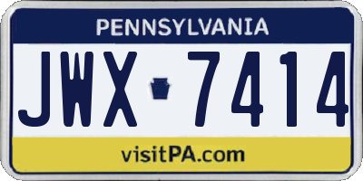 PA license plate JWX7414