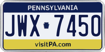 PA license plate JWX7450