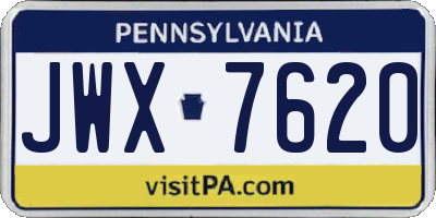 PA license plate JWX7620