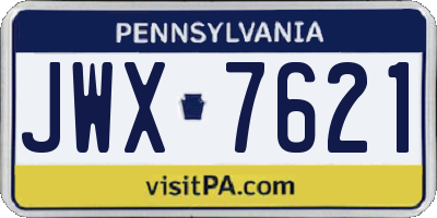 PA license plate JWX7621