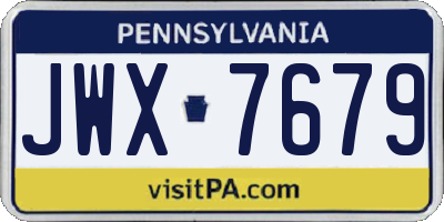 PA license plate JWX7679