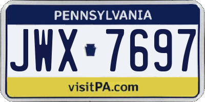 PA license plate JWX7697