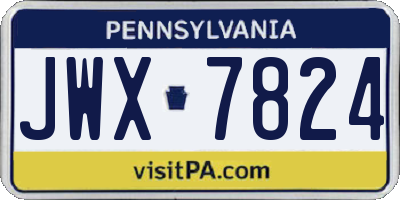 PA license plate JWX7824
