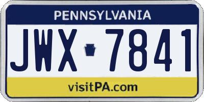 PA license plate JWX7841