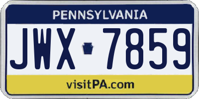 PA license plate JWX7859