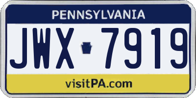 PA license plate JWX7919