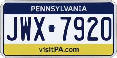 PA license plate JWX7920