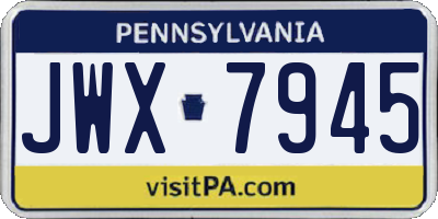 PA license plate JWX7945