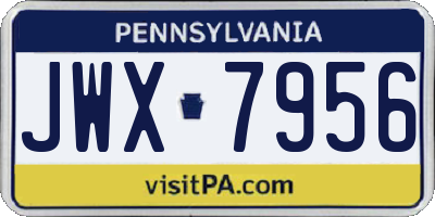PA license plate JWX7956