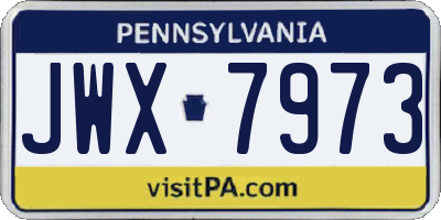 PA license plate JWX7973